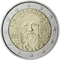 Moneda de 2 euros conmemorativos Finlandia 2013 - 125 aniversario del Nacimiento de Frans Emil Sillanpää