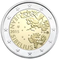 Moneda de 2 euros conmemorativos Finlandia 2015 - 150 aniversario del Nacimiento de Jean Sibelius