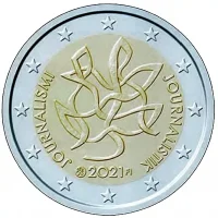 Moneda de 2 euros conmemorativos Finlandia 2021 - Periodismo y comunicación abierta en apoyo de la democracia finlandesa