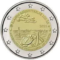 Moneda de 2 euros conmemorativos Finlandia 2021 - 100 aniversario del Autogobierno en la Región de Åland