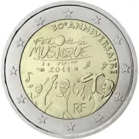 Moneda de 2 euros conmemorativos Francia 2011 - 30 aniversario de la Fiesta de la Música