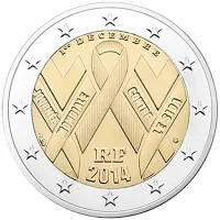 Moneda de 2 euros conmemorativos Francia 2014 - Día Mundial de Lucha contra el SIDA