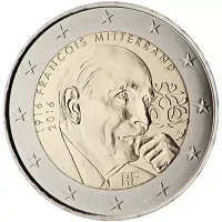 Moneda de 2 euros conmemorativos Francia 2016 - 100 aniversario del Nacimiento de François Mitterrand