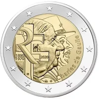 Moneda de 2 euros conmemorativos Francia 2020 - 50 aniversario de la Muerte de Charles de Gaulle