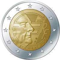 Moneda de 2 euros conmemorativos Francia 2022 - 90 aniversario del Nacimiento de Jacques Chirac