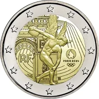 Moneda de 2 euros conmemorativos Francia 2022 - Juegos Olímpicos de París 2024 - Genio alado