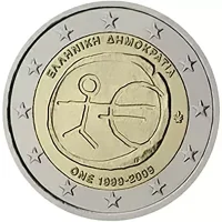 Moneda de 2 euros conmemorativos Grecia 2009 - 10 Aniversario de la Unión Económica y Monetaria