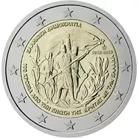 Moneda de 2 euros conmemorativos Grecia 2013 - 100 aniversario de la Unión de Creta a Grecia