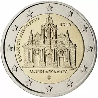 Moneda de 2 euros conmemorativos Grecia 2016 - 150 años del Holocausto en el Monasterio de Arkadi