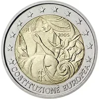 Moneda de 2 euros conmemorativos Italia 2005 - Primer aniversario de la firma de la Constitución Europea