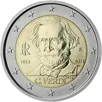 Moneda de 2 euros conmemorativos Italia 2013 - 200 aniversario del Nacimiento de Giuseppe Verdi