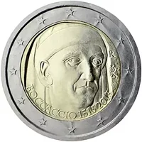 Moneda de 2 euros conmemorativos Italia 2013 - 700 aniversario del Nacimiento de Giovanni Boccaccio