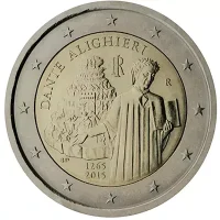 Moneda de 2 euros conmemorativos Italia 2015 - 750 aniversario del Nacimiento de Dante Alighieri