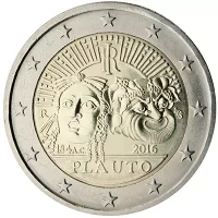 Moneda de 2 euros conmemorativos Italia 2016 - 2.200 aniversario de la Muerte de Plauto