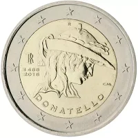 Moneda de 2 euros conmemorativos Italia 2016 - 550 aniversario de la Muerte de Donatello