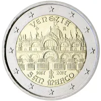 Moneda de 2 euros conmemorativos Italia 2017 - 400 aniversario de la Basílica de San Marcos en Venecia