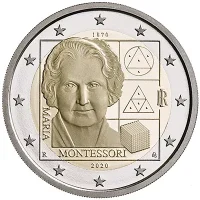 Moneda de 2 euros conmemorativos Italia 2020 - 150 aniversario del Nacimiento de Maria Montessori