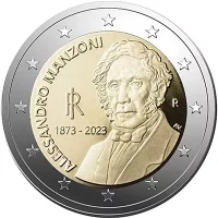 Moneda de 2 euros conmemorativos Italia 2023 - 150 aniversario de la Muerte de Alessandro Manzoni