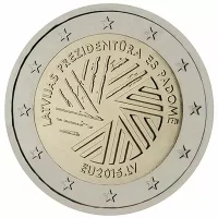 Moneda de 2 euros conmemorativos Letonia 2015 - Presidencia letona en Consejo de la Unión Europea