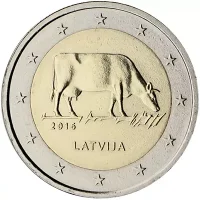 Moneda de 2 euros conmemorativos Letonia 2016 - Sector Agrario Letón (La Vaca)