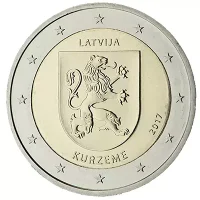 Moneda de 2 euros conmemorativos Letonia 2017 - Región de Kurzeme