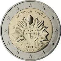 Moneda de 2 euros conmemorativos Letonia 2019 - El Sol Naciente