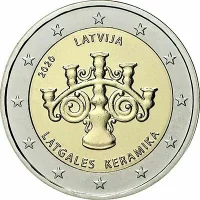 Moneda de 2 euros conmemorativos Letonia 2020 - Cerámica de Latgalia