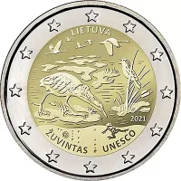 Moneda de 2 euros conmemorativos Lituania 2021 - Reserva de la Biosfera de Žuvintas