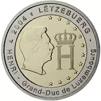 Moneda de 2 euros conmemorativos Luxemburgo 2004 - Efigie y monograma del Gran Duque Enrique