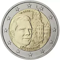 Moneda de 2 euros conmemorativos Luxemburgo 2008 - El Gran Duque Enrique y la residencia oficial Château de Berg