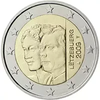 Moneda de 2 euros conmemorativos Luxemburgo 2009 - El Gran Duque Enrique y la Gran Duquesa Carlota