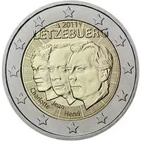 Moneda de 2 euros conmemorativos Luxemburgo 2011 - 50 años del nombramiento de Jean Benoît como Gran Duque heredero