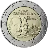 Moneda de 2 euros conmemorativos Luxemburgo 2012 - El Gran Duque Enrique y el Gran Duque Guillermo IV