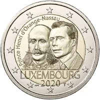 Moneda de 2 euros conmemorativos Luxemburgo 2020 - 200 aniversario del Nacimiento del Príncipe Henri