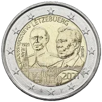 Moneda de 2 euros conmemorativos Luxemburgo 2021 - 100 aniversario del Nacimiento del Gran Duque Jean