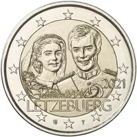 Moneda de 2 euros conmemorativos Luxemburgo 2021 - 40 aniversario de matrimonio del Gran Duque Enrique