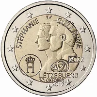 Moneda de 2 euros conmemorativos Luxemburgo 2022 - 10 aniversario de la Boda del Gran Duque heredero Guillermo