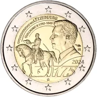 Moneda de 2 euros conmemorativos Luxemburgo 2024 - 175 aniversario de la Muerte del Gran Duque Guillermo II