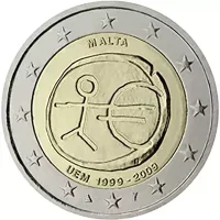 Moneda de 2 euros conmemorativos Malta 2009 - 10 Aniversario de la Unión Económica y Monetaria