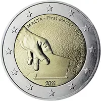 Moneda de 2 euros conmemorativos Malta 2011 - Primera elección de representantes en 1849 (Historia Constitucional)