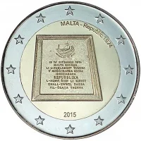 Moneda de 2 euros conmemorativos Malta 2015 - Proclamación de la República en 1974 (Historia Constitucional)