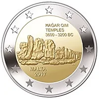 Moneda de 2 euros conmemorativos Malta 2017 - Templos de Hagar Qim (Sitios Prehistóricos de Malta)