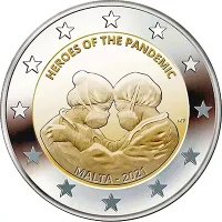 Moneda de 2 euros conmemorativos Malta 2021 - Héroes de la Pandemia (Sector Sanitario - COVID-19)