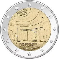 Moneda de 2 euros conmemorativos Malta 2022 - Hipogeo de Hal Saflieni (Sitios Prehistóricos de Malta)