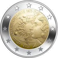 Moneda de 2 euros conmemorativos Malta 2023 - 550 aniversario del Nacimiento de Nicolás Copérnico