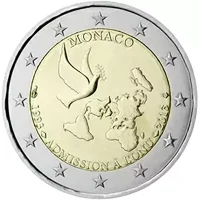 Moneda de 2 euros conmemorativos Mónaco 2013 - 20 aniversario de la Adhesión a las Naciones Unidas (ONU)