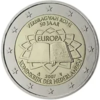 Moneda de 2 euros conmemorativos Países Bajos 2007 - 50 Aniversario del Tratado de Roma