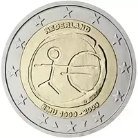 Moneda de 2 euros conmemorativos Países Bajos 2009 - 10 Aniversario de la Unión Económica y Monetaria