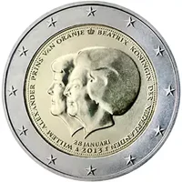 Moneda de 2 euros conmemorativos Países Bajos 2013 - Abdicación de Su Majestad la Reina Beatriz y cambio de trono