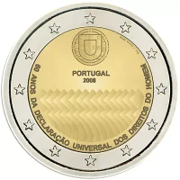 Moneda de 2 euros conmemorativos Portugal 2008 - 60 aniversario de la Declaración Universal de los Derechos Humanos